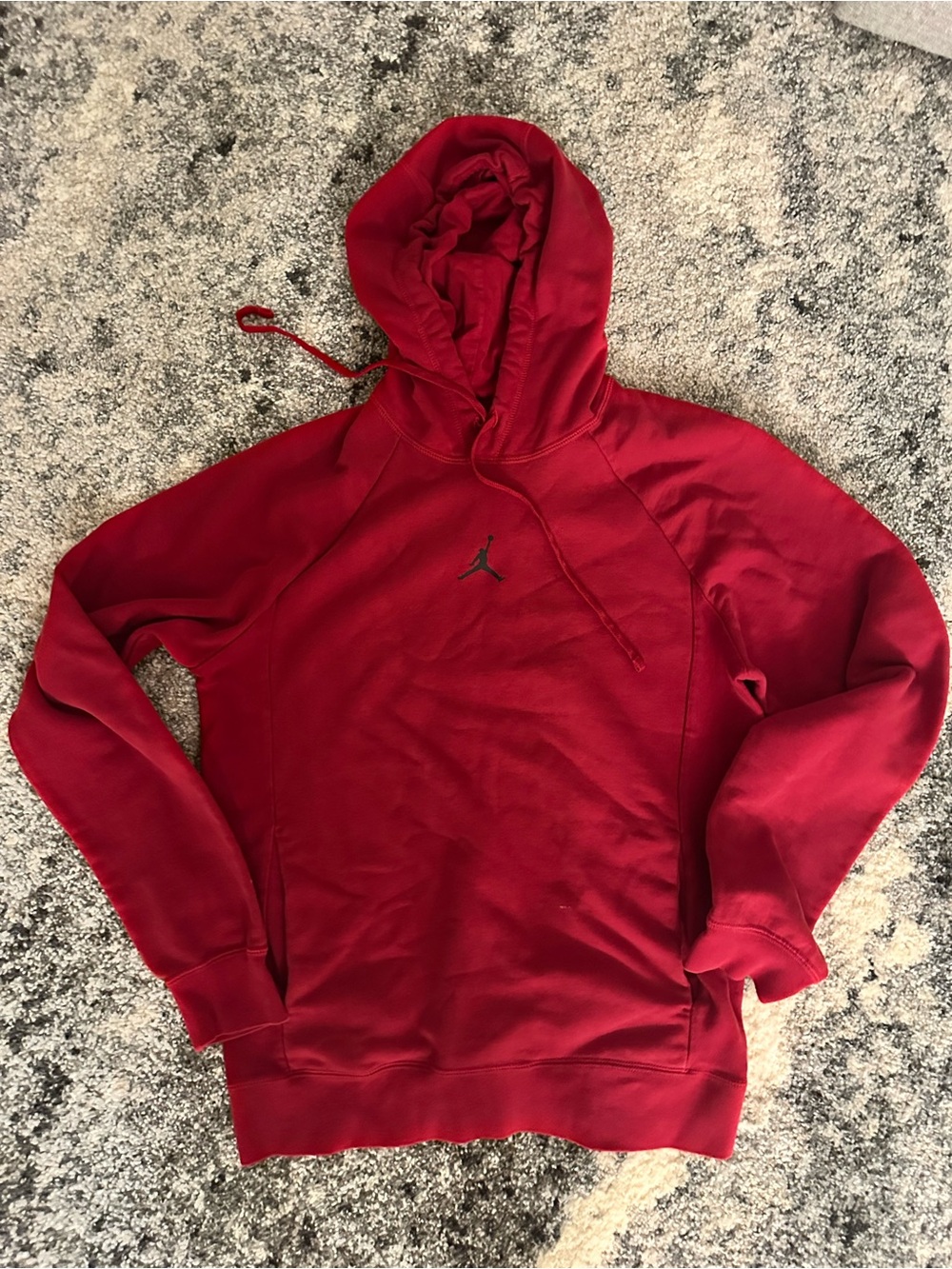 Jordan Red Hooded Sweatshirt with Black Jumpman
